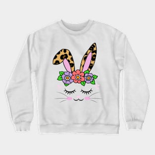 Cute Bunny Face, Easter Bunny, Cute Easter Day Crewneck Sweatshirt